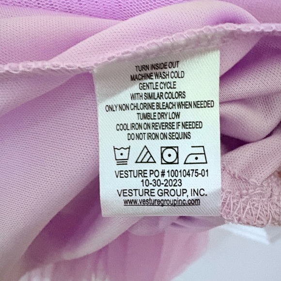 NWT Nordstrom Zunie Girl Lilac Floral Sparkle Girls’ Dress Size M - Picture 5 of 5